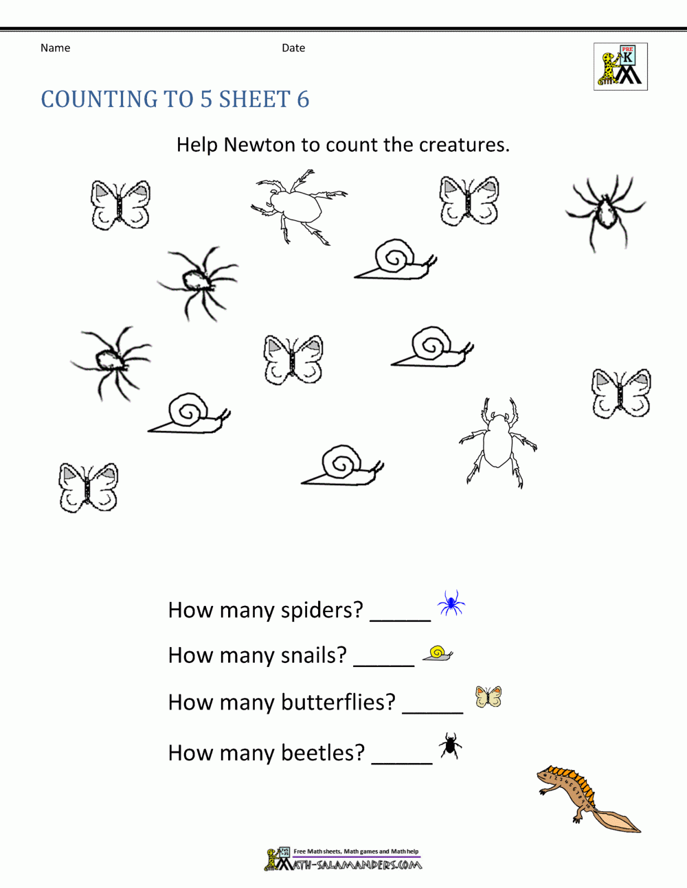 Counting To 5 Worksheets