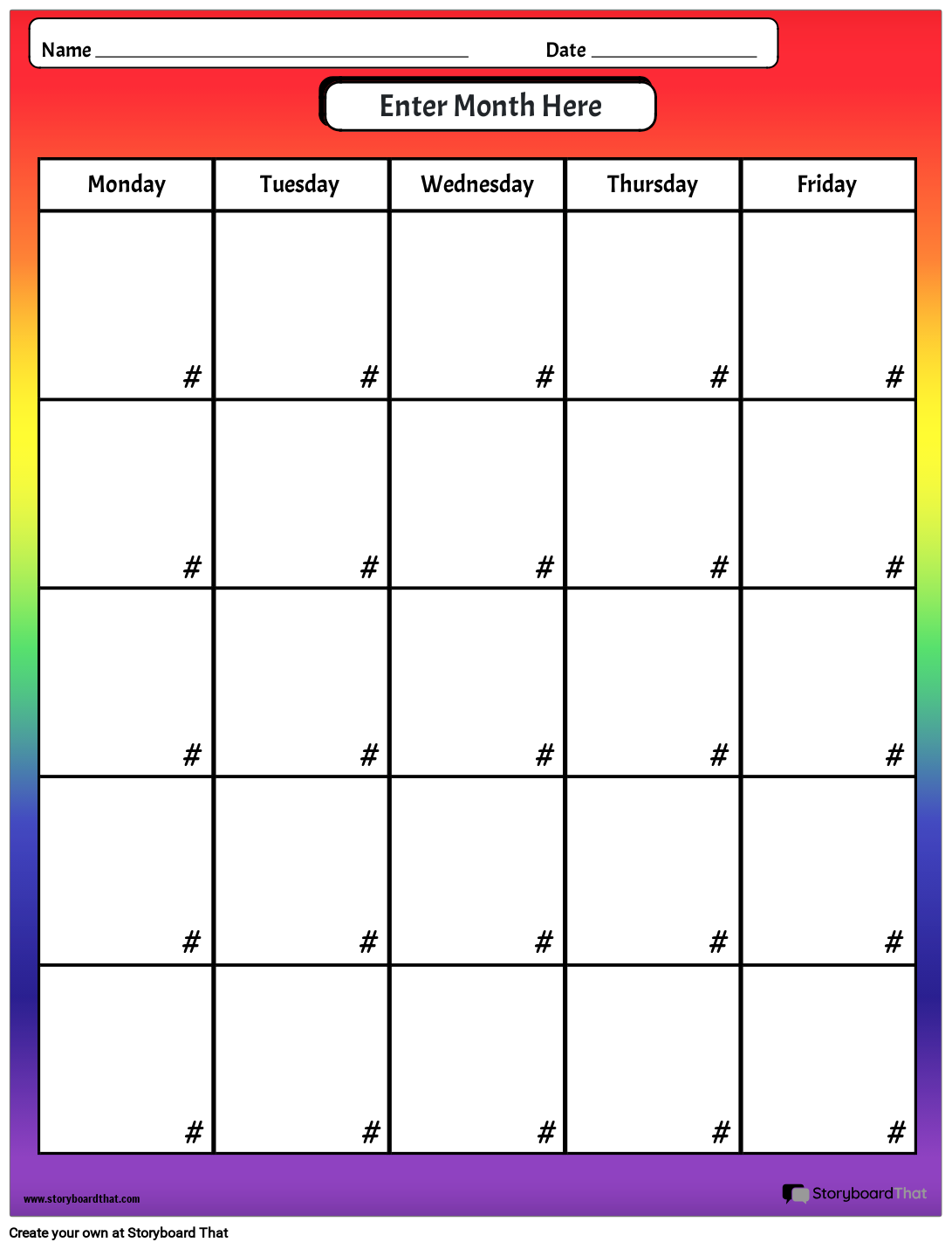 Create Printable Calendars With Storyboard That In 2025 Create Printable Calendars With Storyboard That In 2025