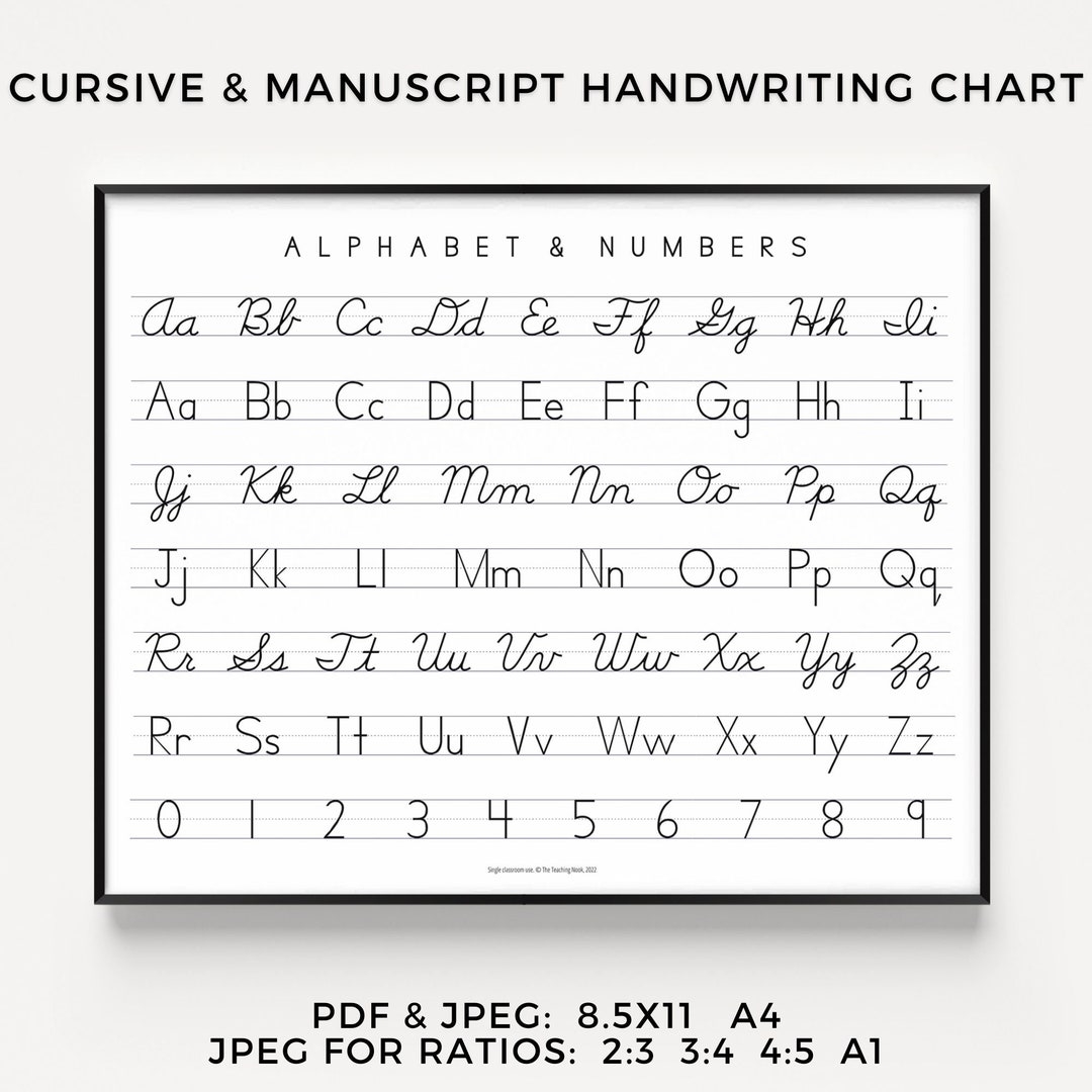 Cursive Alphabet Chart Free Printable