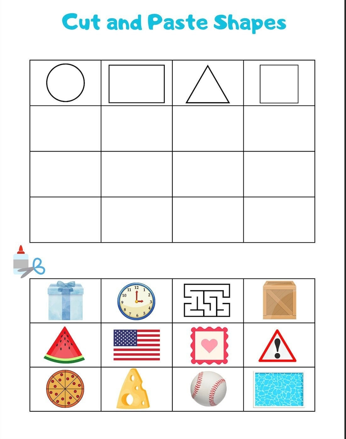 Printable Cut And Glue Worksheets