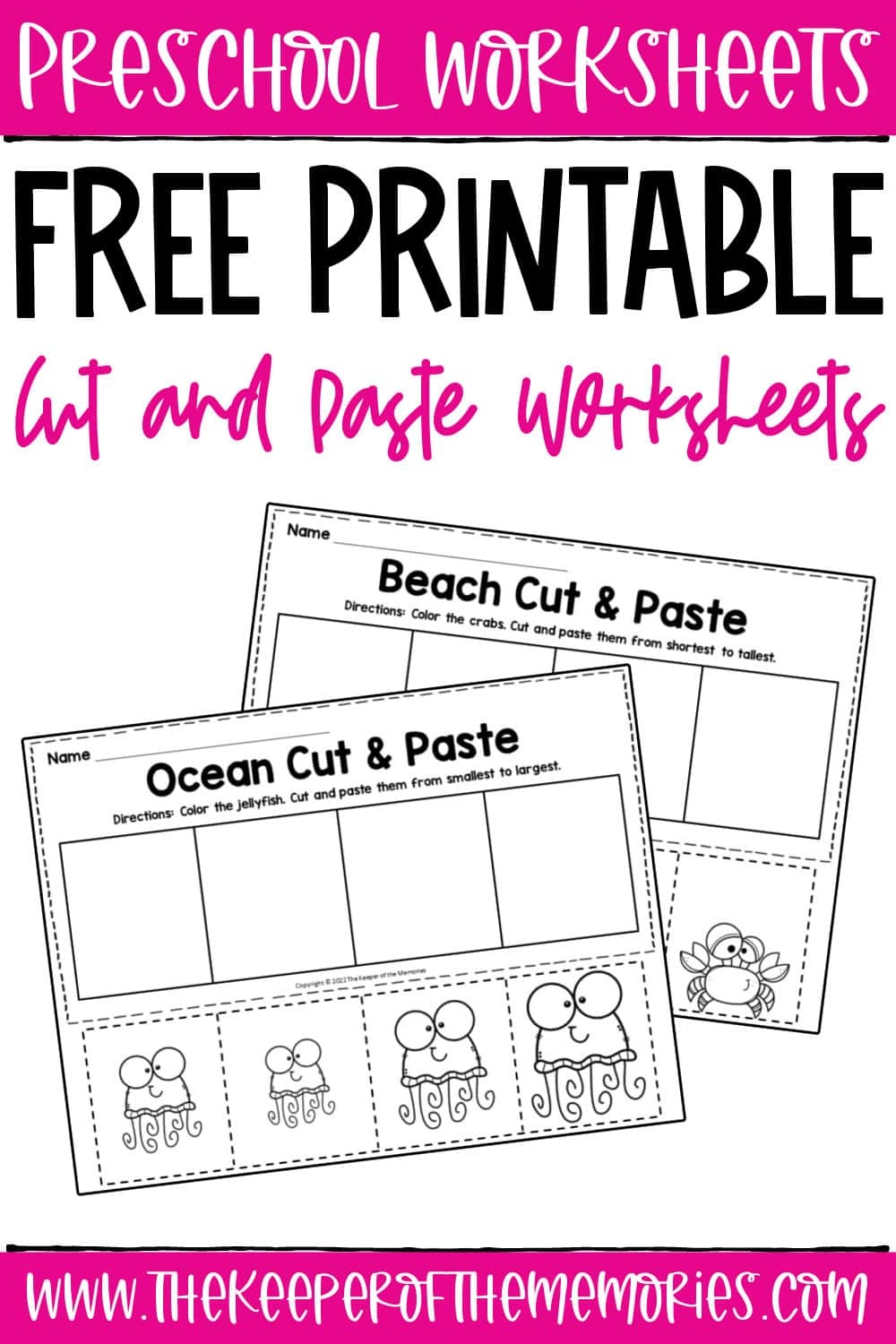 Cut And Paste Worksheets The Keeper Of The Memories