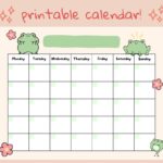 Cute Frog Open Printable Calendar Digital Download Calendar Instant Download Etsy