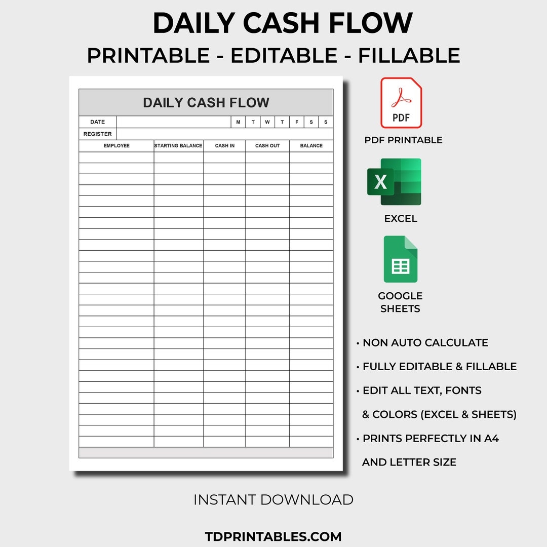 Printable Cash Flow Worksheet