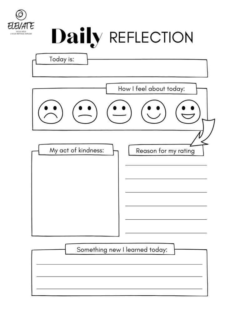 Daily Reflections And Feelings Check In Free Resources Elevate Social Skills