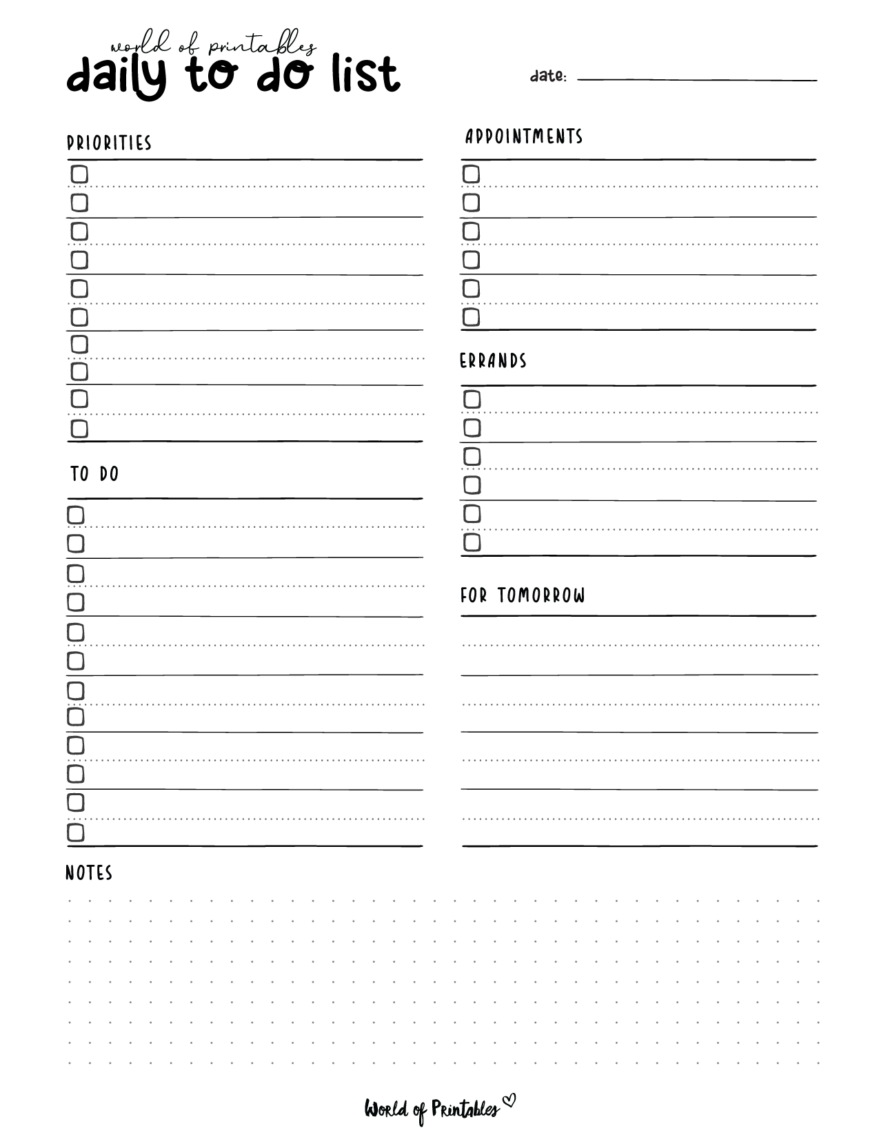 Daily To Do List Templates World Of Printables