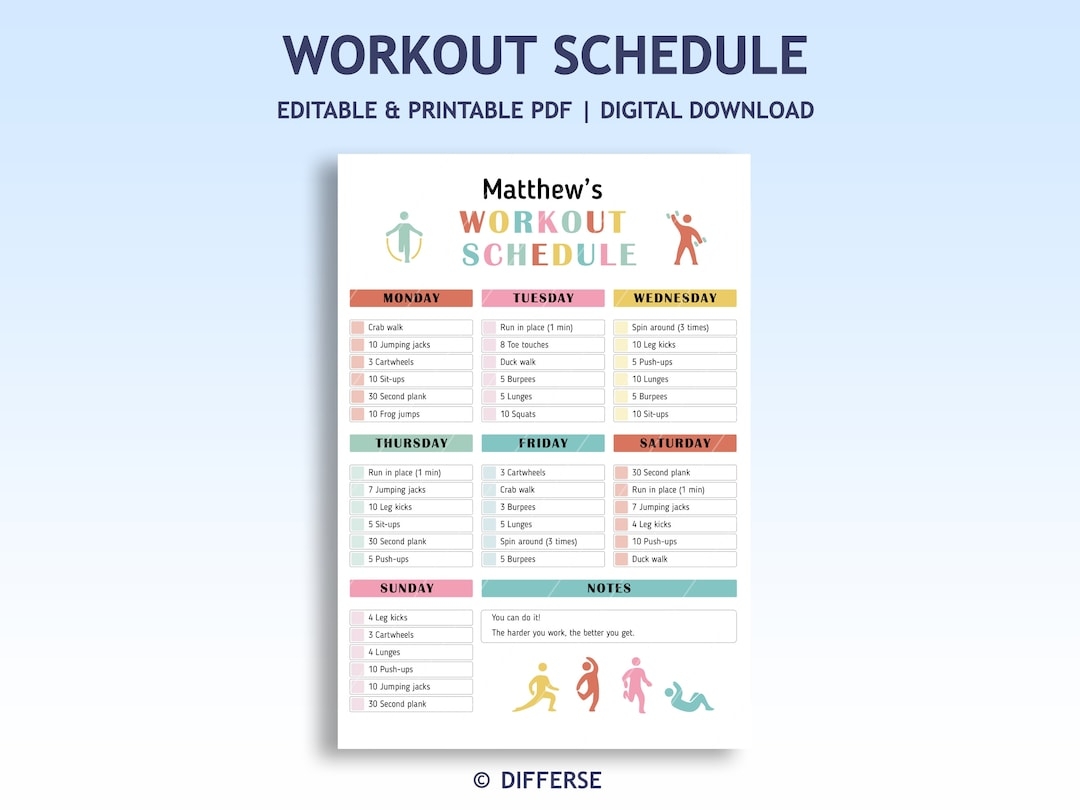 Daily Workout Printable Exercise Chart Daily Daily Workout Log Printable Exercise Planner Daily Workout Printable Exercise Chart Daily Daily Workout Log Printable Exercise Planner