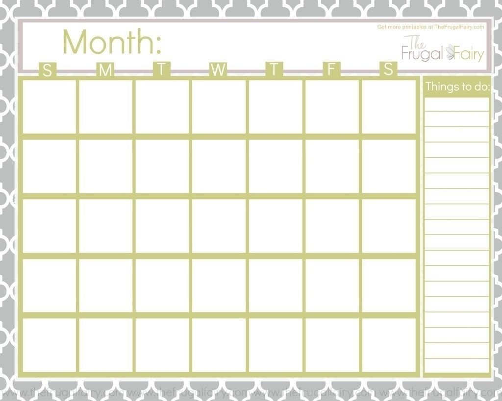 Printable Calendar No Month