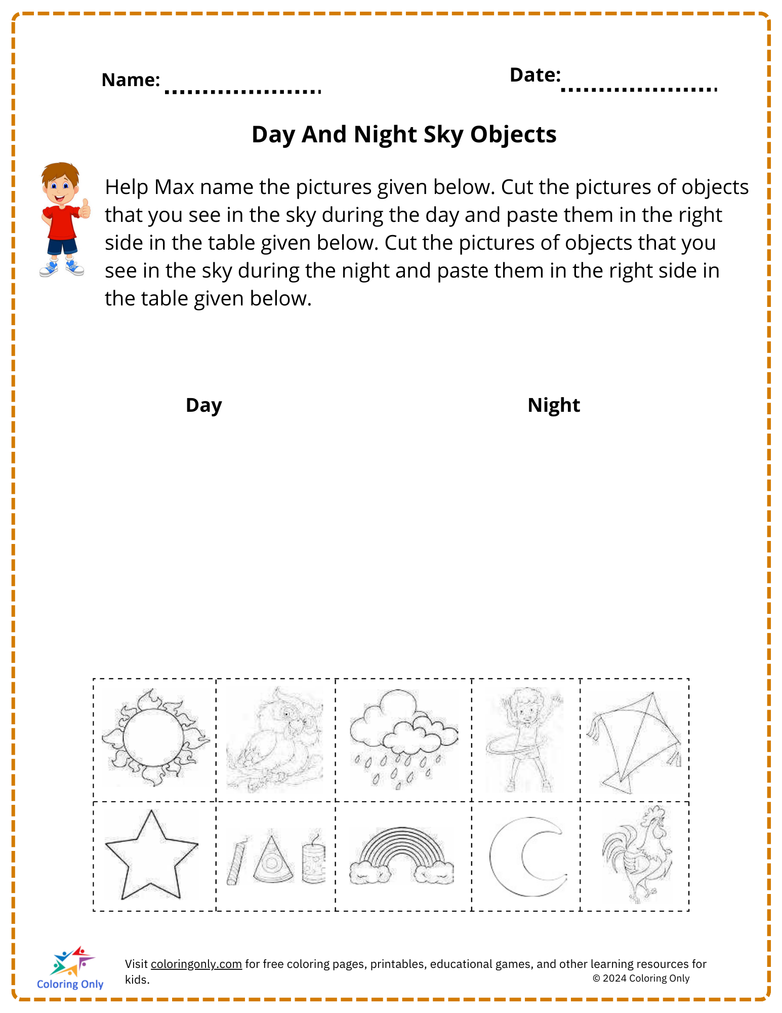 Free Printable Day And Night Worksheets Free Printable Day And Night Worksheets