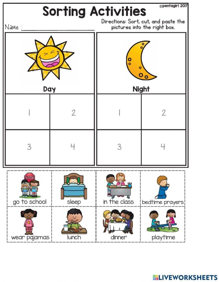 DAY AND NIGHT WORKSHEET Online Exercise For Live Worksheets Worksheets Library