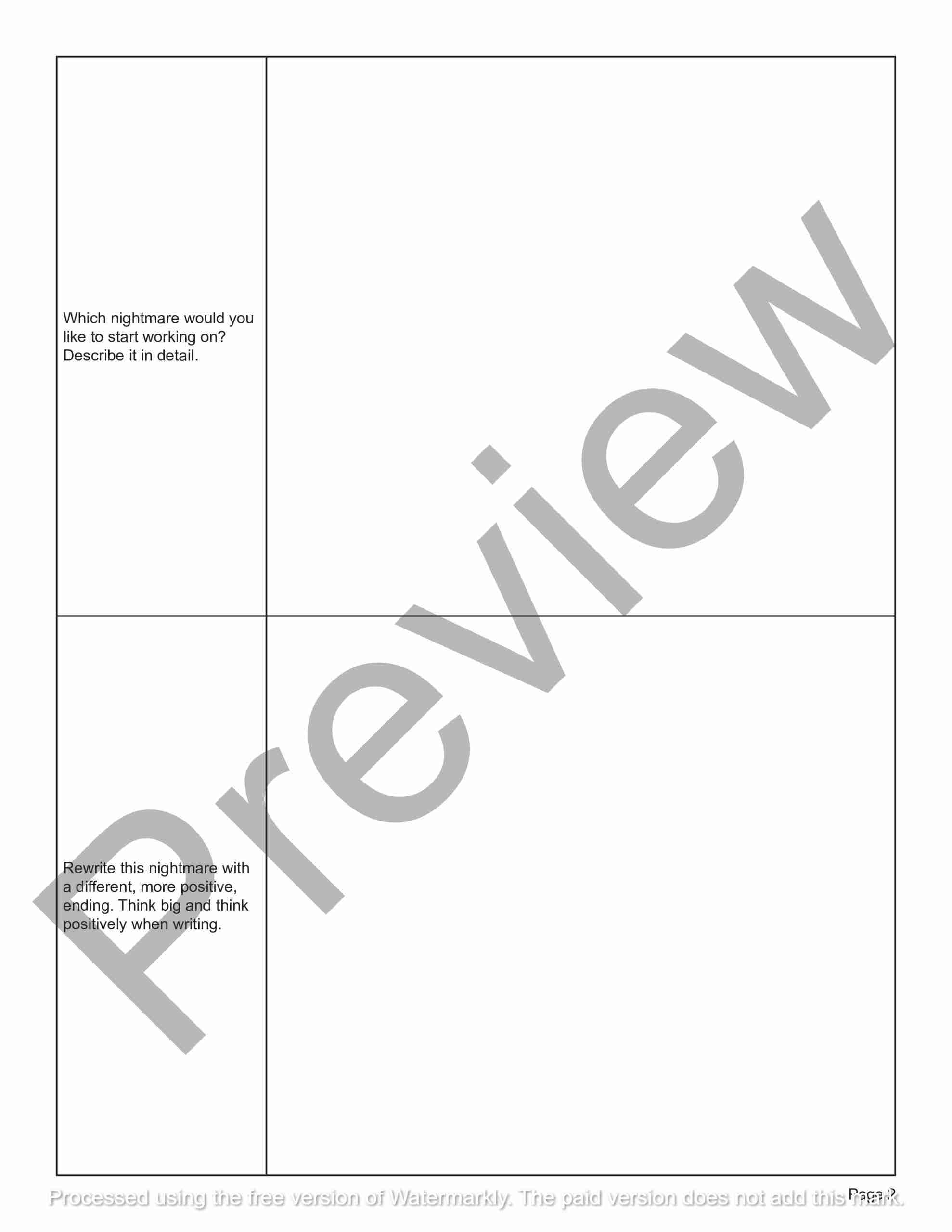 Dealing With Nightmares After Trauma Worksheet PDF TherapyByPro