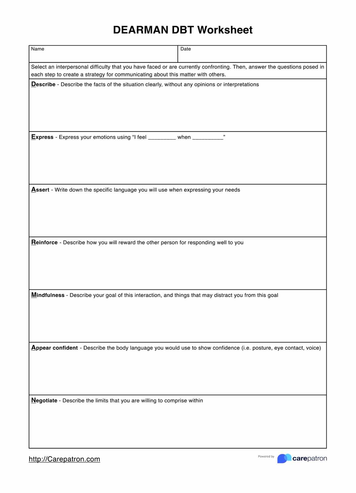 Printable Dbt Mindfulness Worksheets