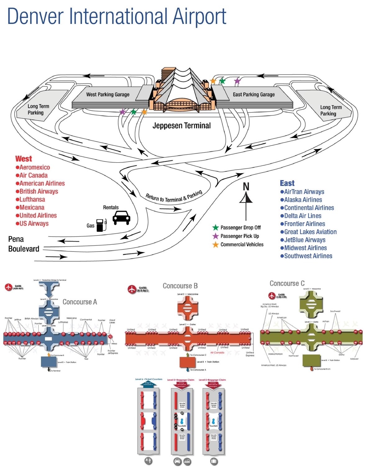 Denver Airport Overview Map Ontheworldmap