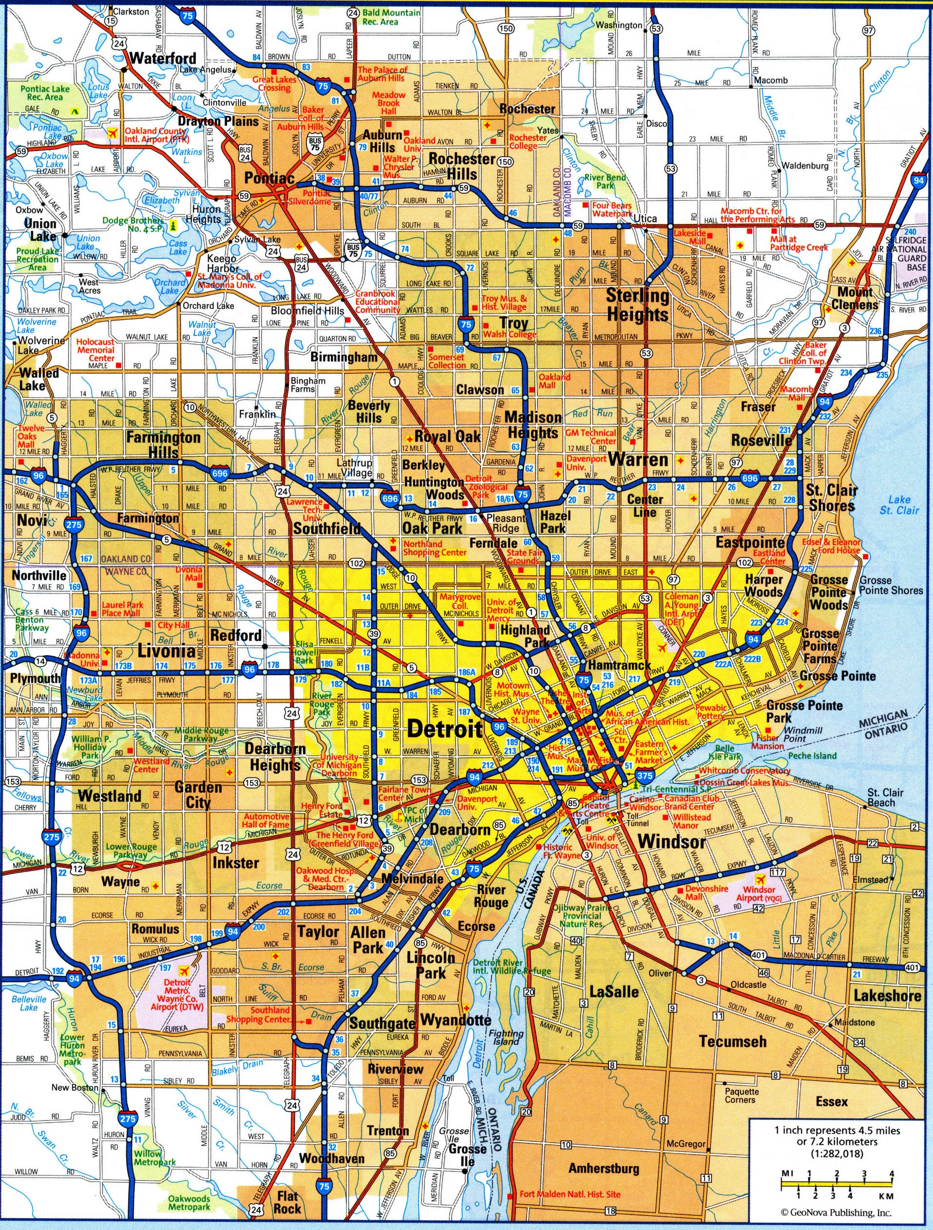 Printable Map Of Detroit