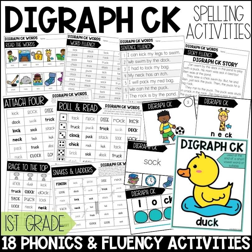 Digraph CK Worksheets Games And Activities 1st Grade Phonics Or Spelling Made By Teachers