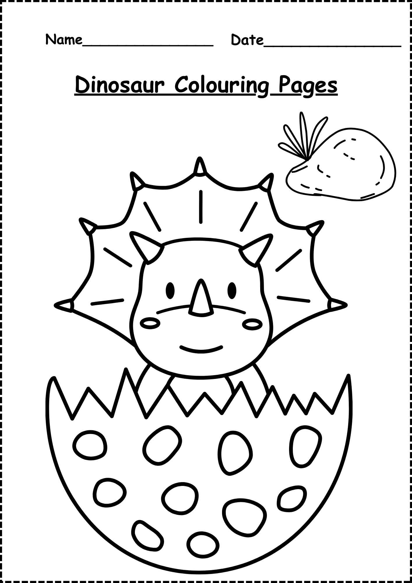 Dinosaur Coloring Page 6 Downloadable Worksheets
