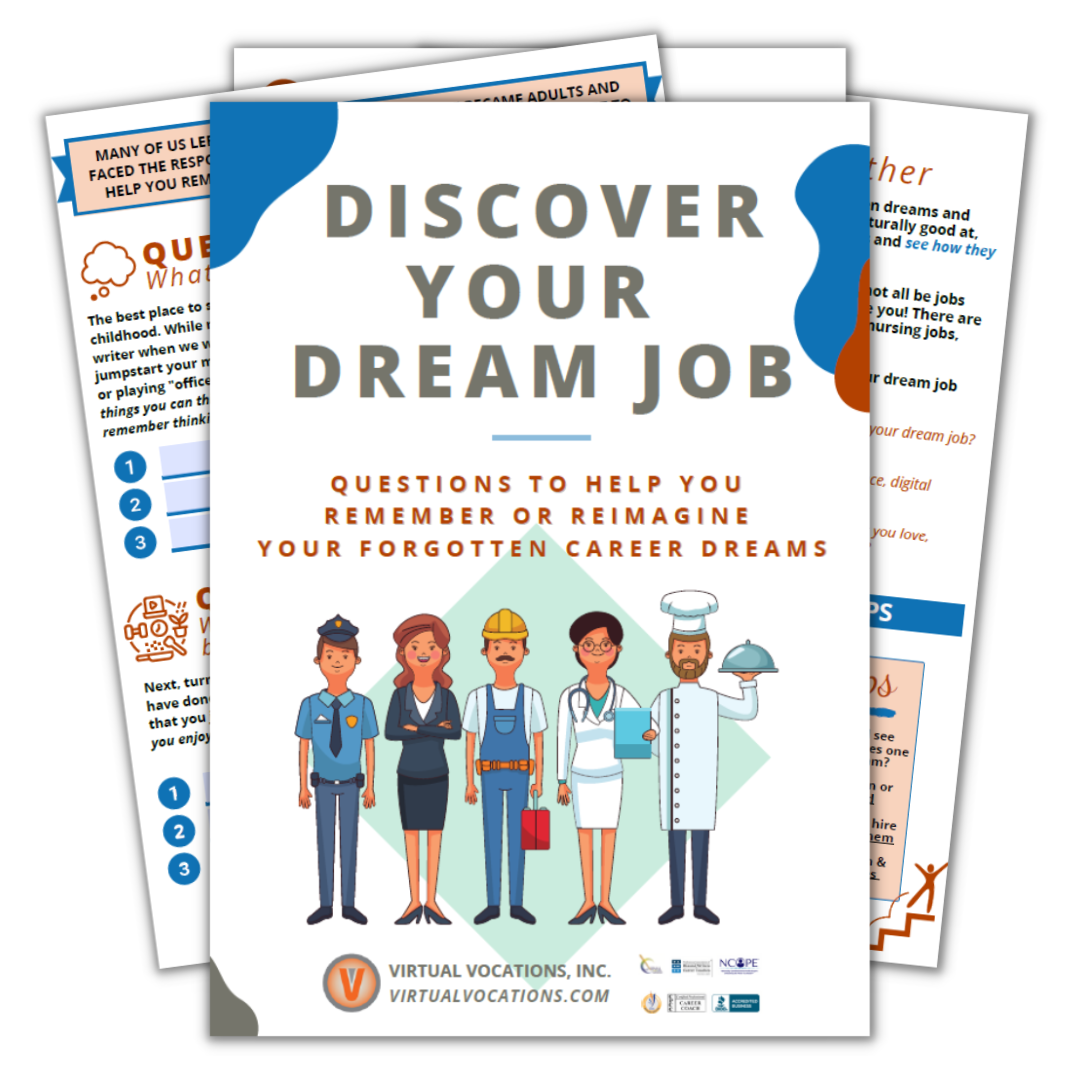 Discover Your Dream Job Worksheets Virtual Vocations