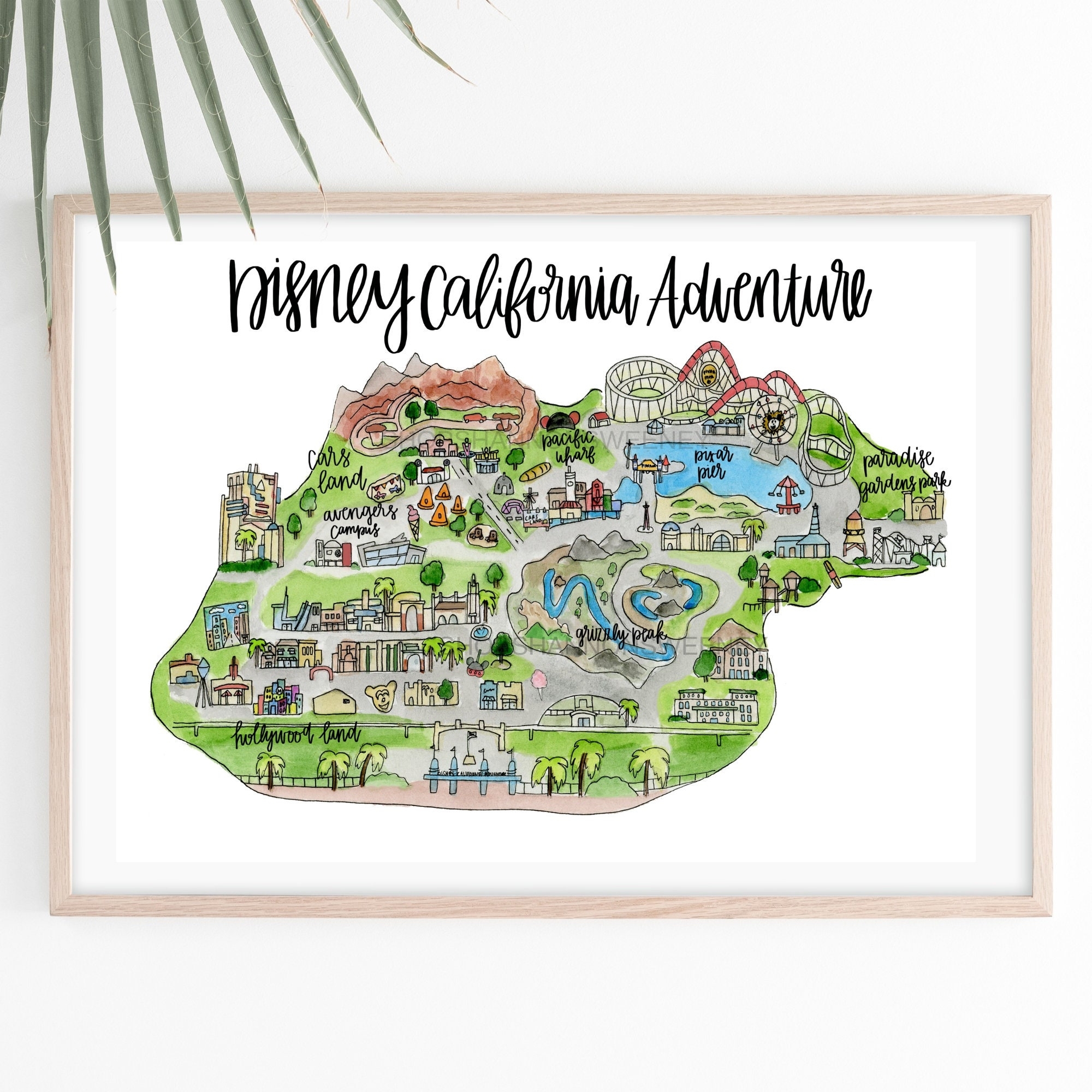 Disney California Adventure Illustrated Watercolor Map FREE SHIPPING Disneyland Map Disney World California Adventure Map Etsy Disney California Adventure Illustrated Watercolor Map FREE SHIPPING Disneyland Map Disney World California Adventure Map Etsy