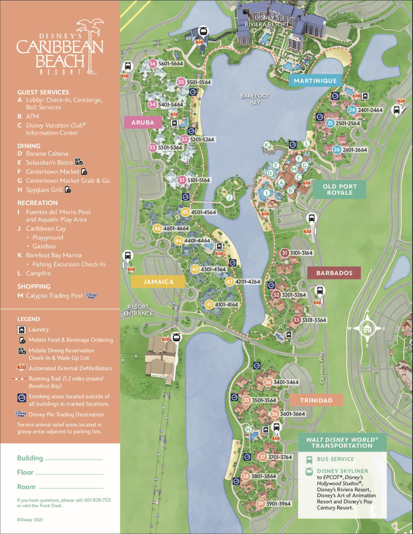 Disney s Caribbean Beach Resort Map