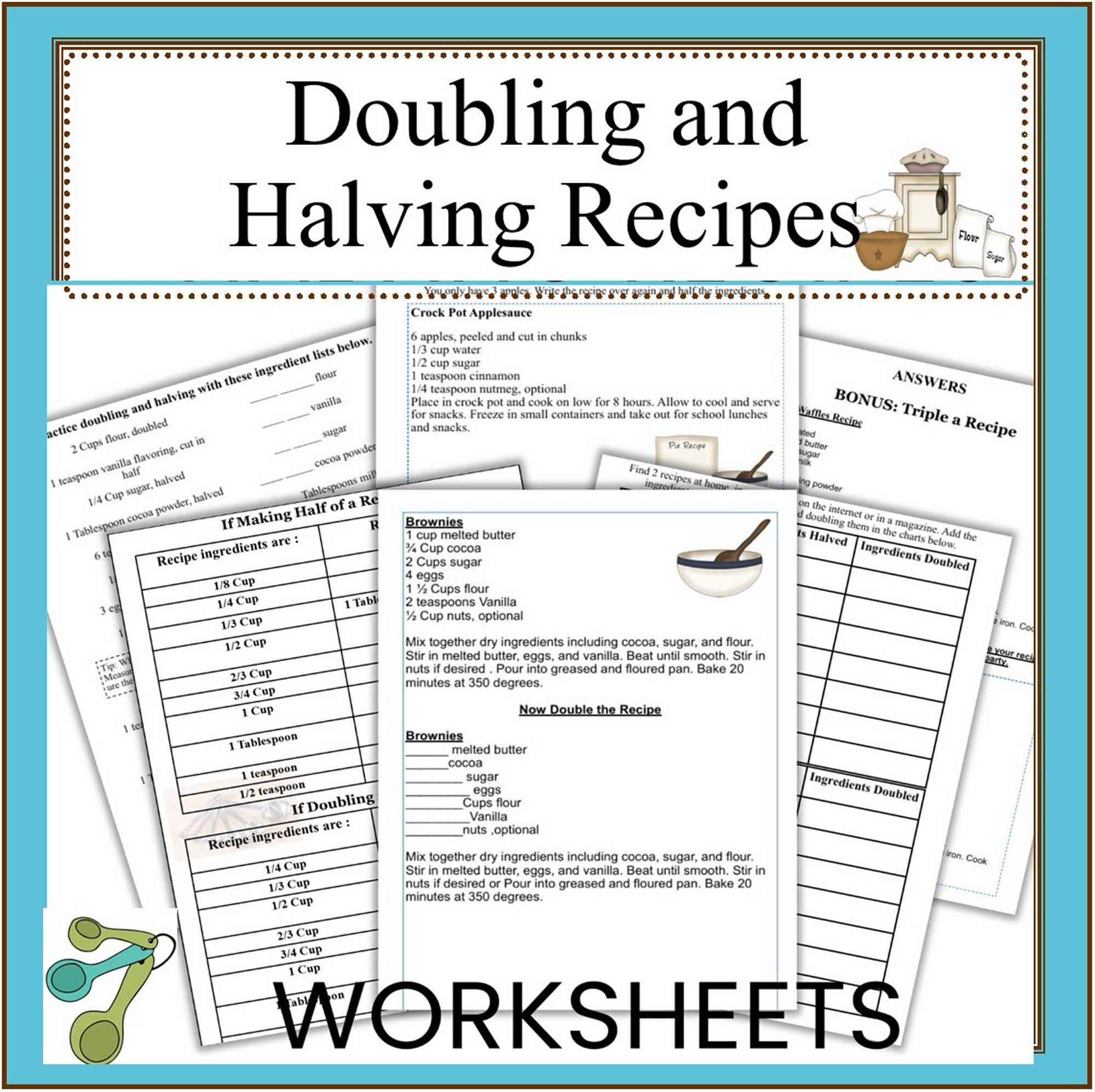 Cooking Worksheets Printable