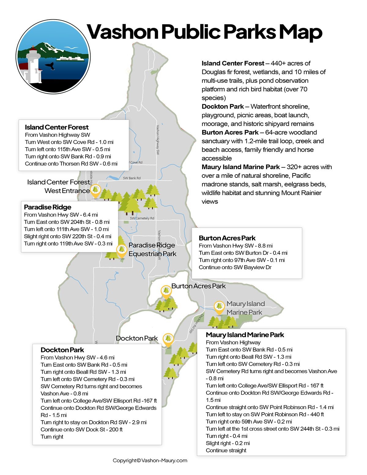 Download Or Print Your Vashon Island Map Today