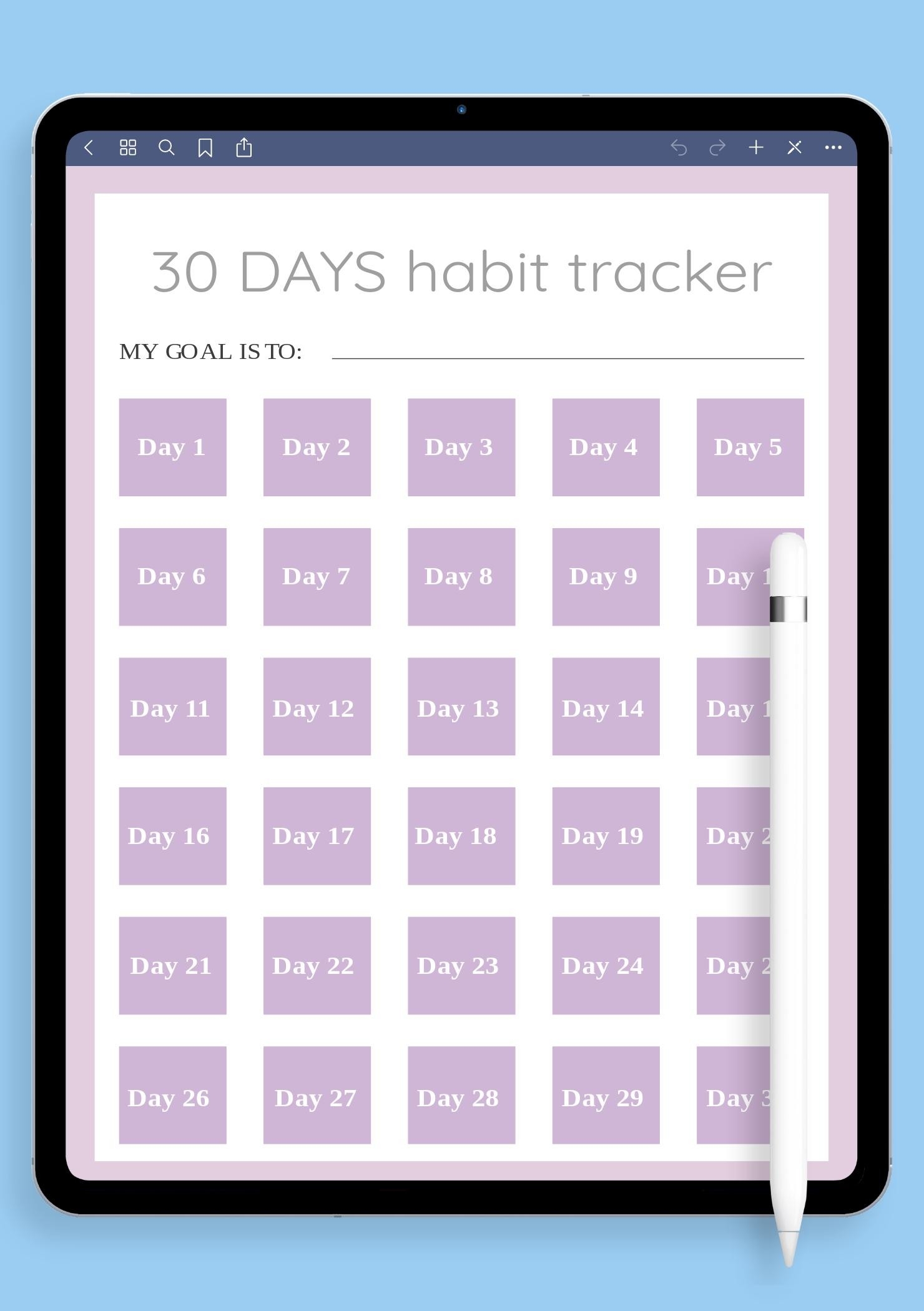 Download Printable 30 Days Habit Tracker Template PDF