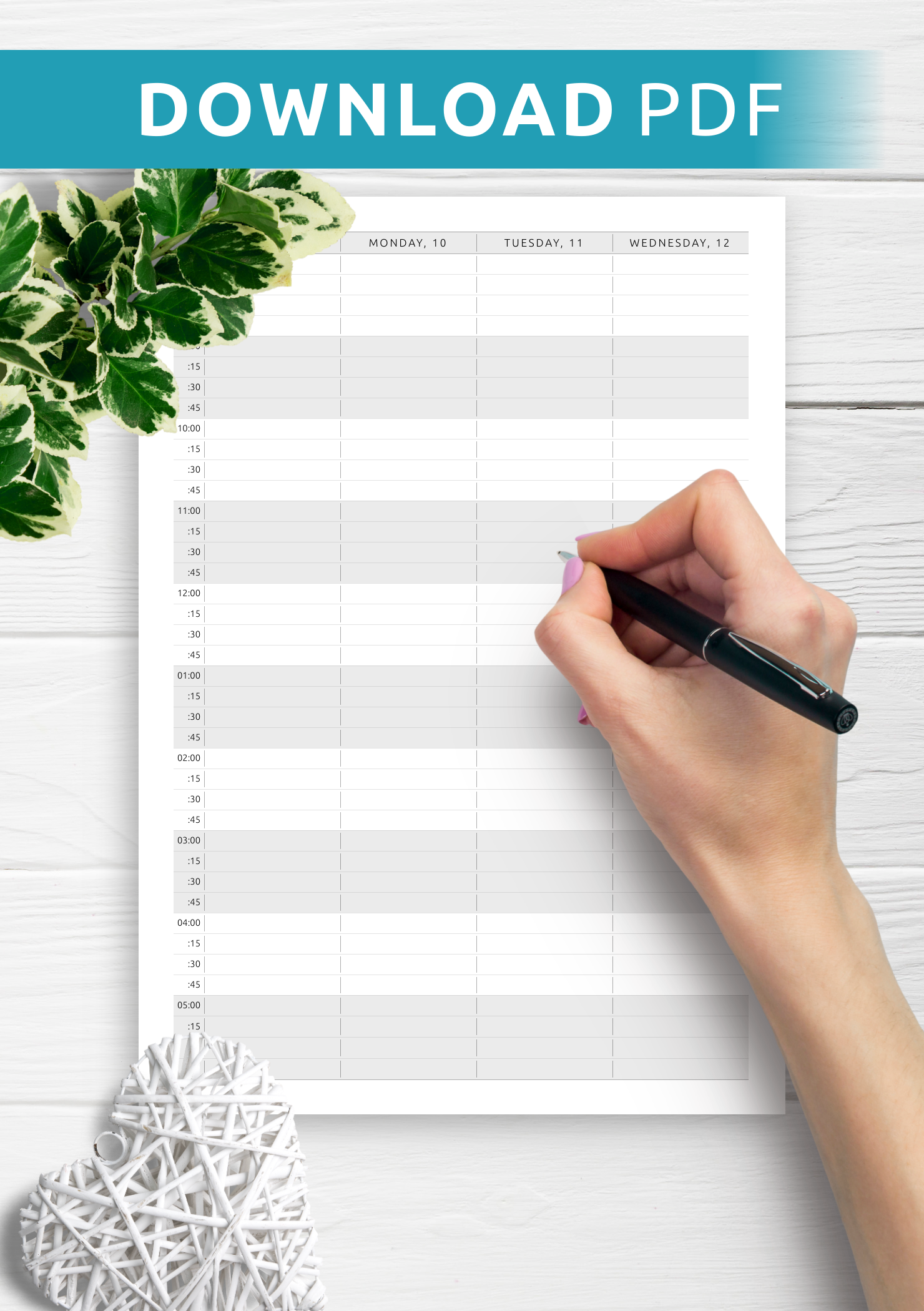 Download Printable Appointment Calendar Template Vertical Two Page Layout PDF Download Printable Appointment Calendar Template Vertical Two Page Layout PDF