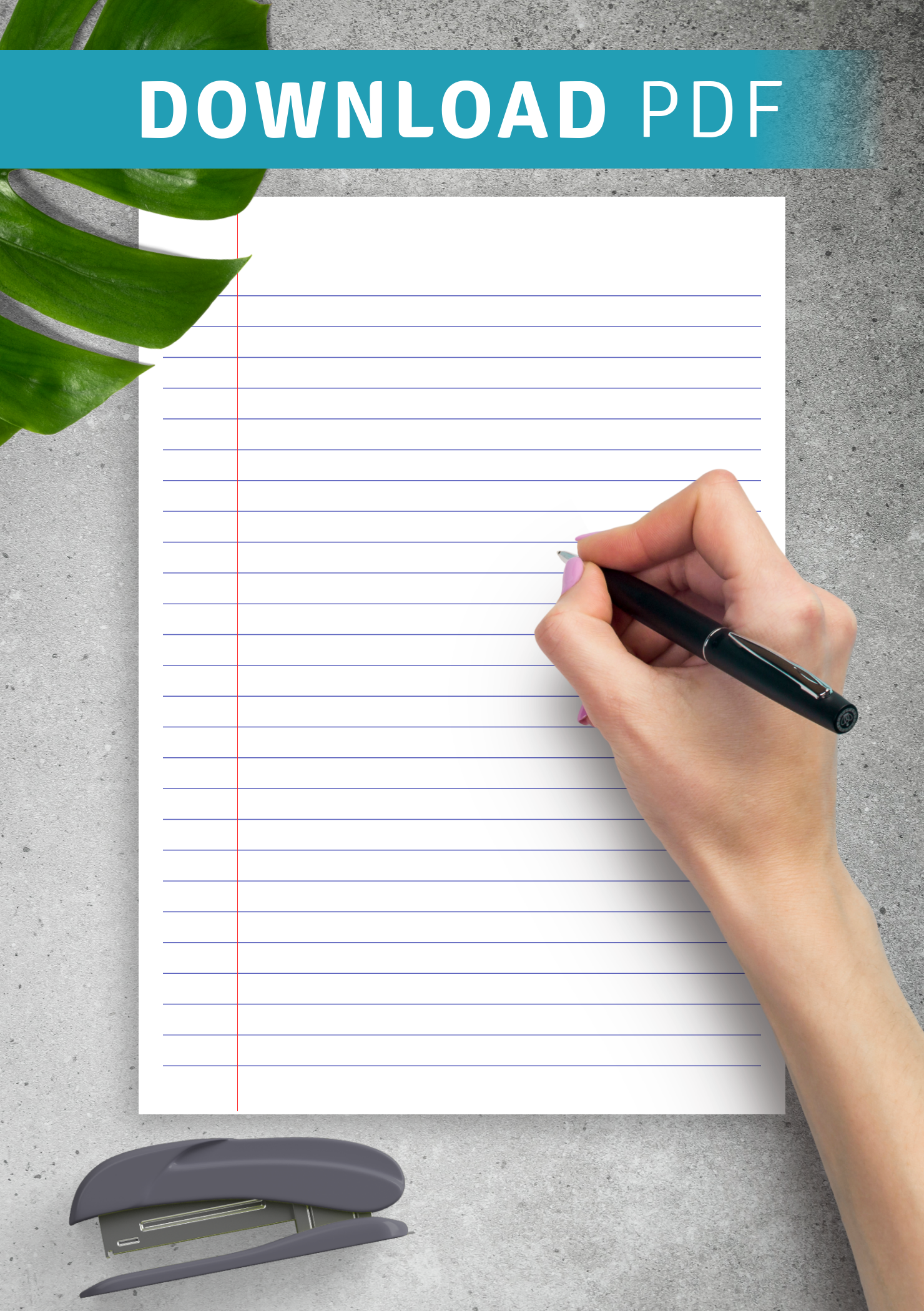 Download Printable Printable Lined Paper College Ruled 7 1mm Blue PDF