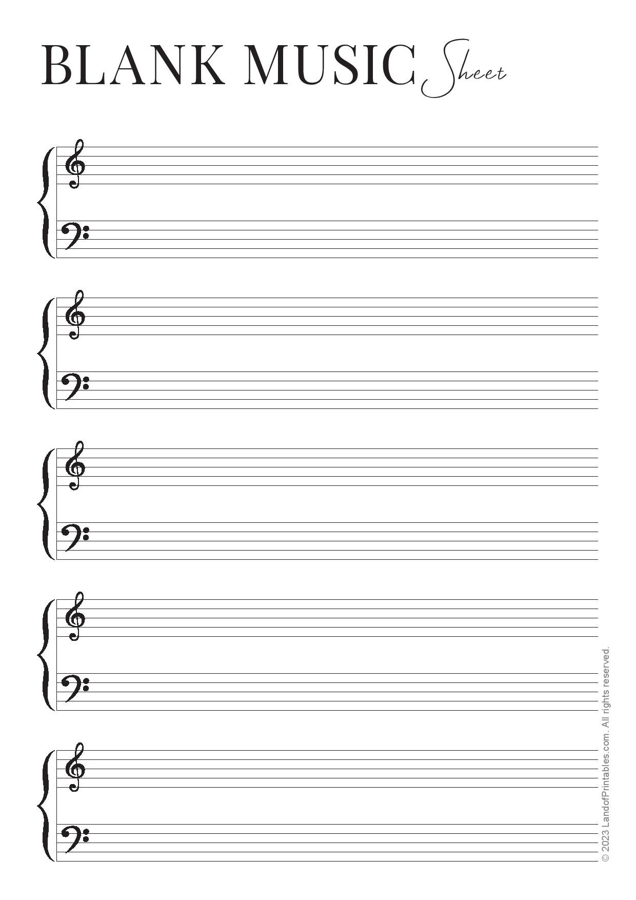 Printable Blank Sheet Music Bass Clef