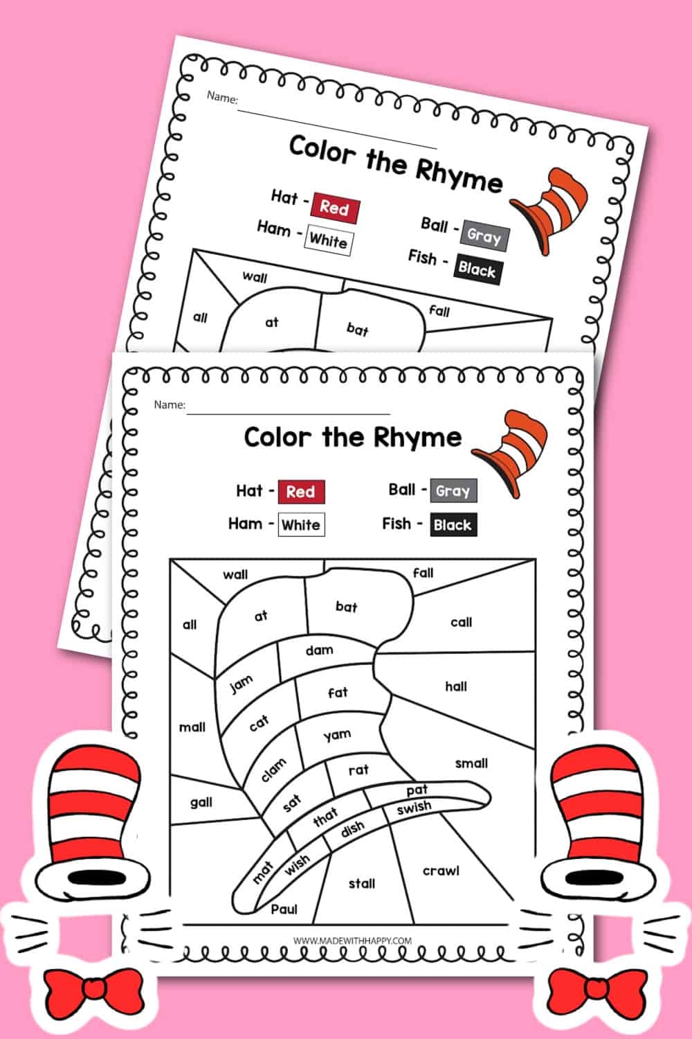 Dr Seuss Printables Activities Made With HAPPY