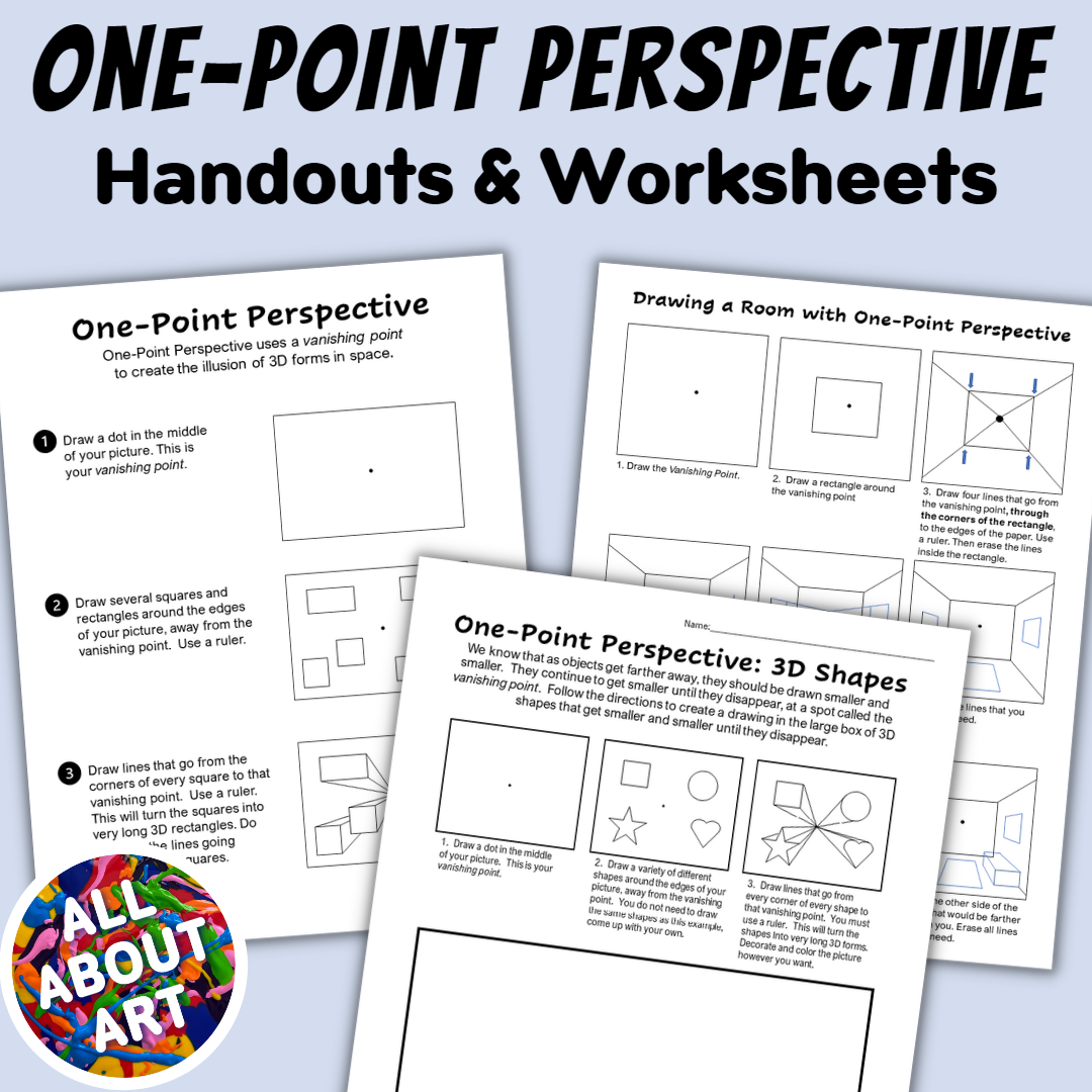 Drawing 3D Shapes Using One Point Perspective Worksheets Made By Teachers
