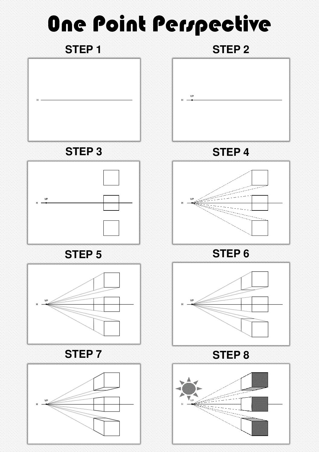 Drawing A Box In One Point Perspective Teacha Worksheets Library