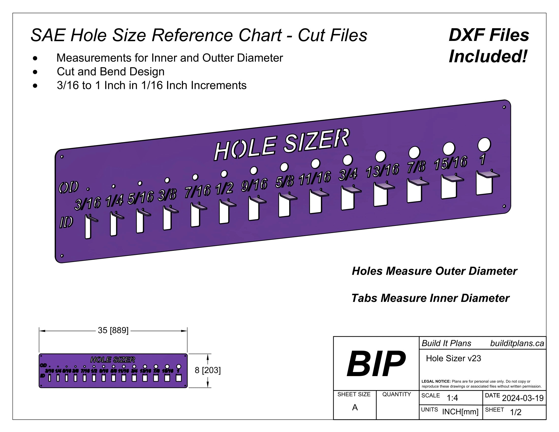 Drill Size Chart Etsy