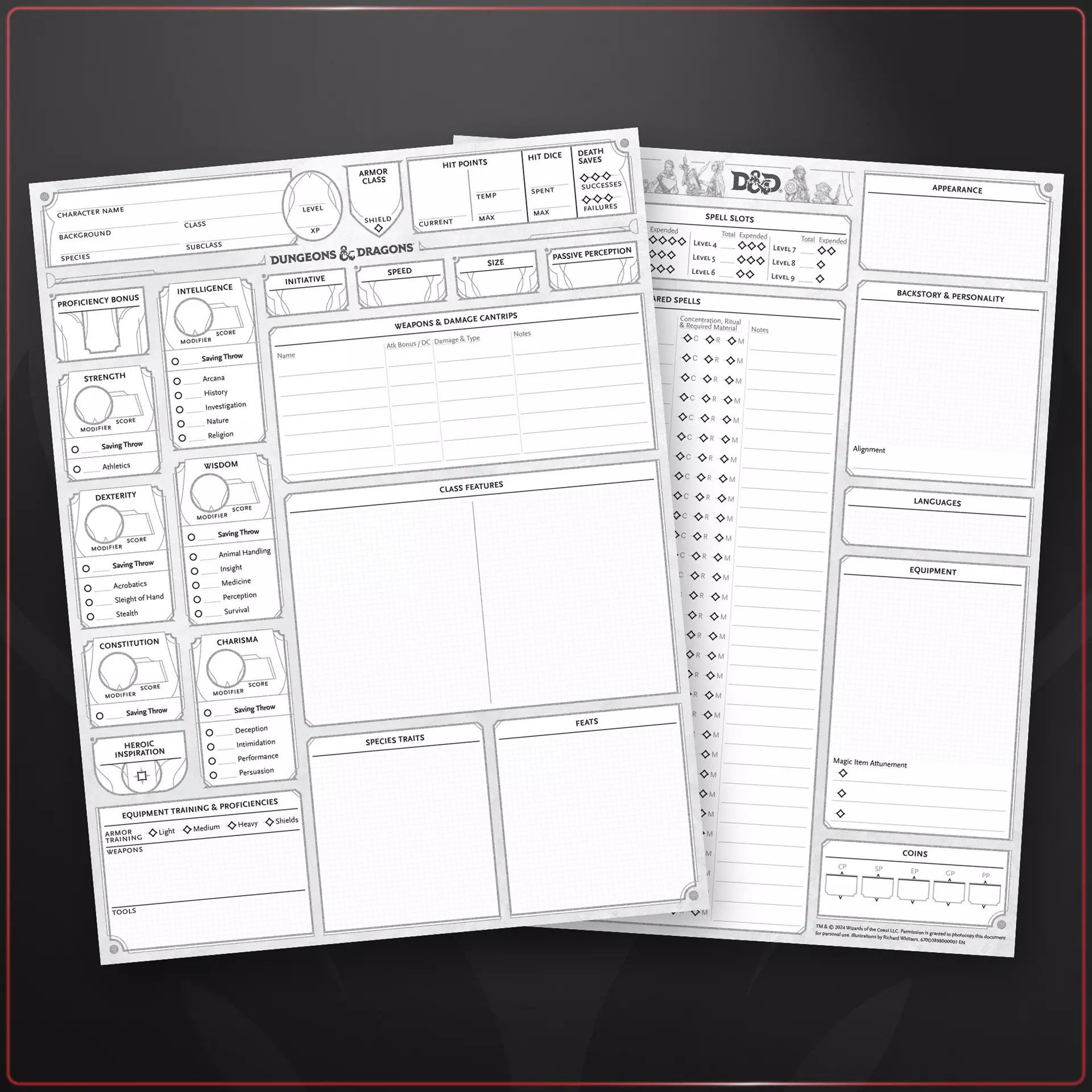 Dungeons Dragons 2024 Character Sheets