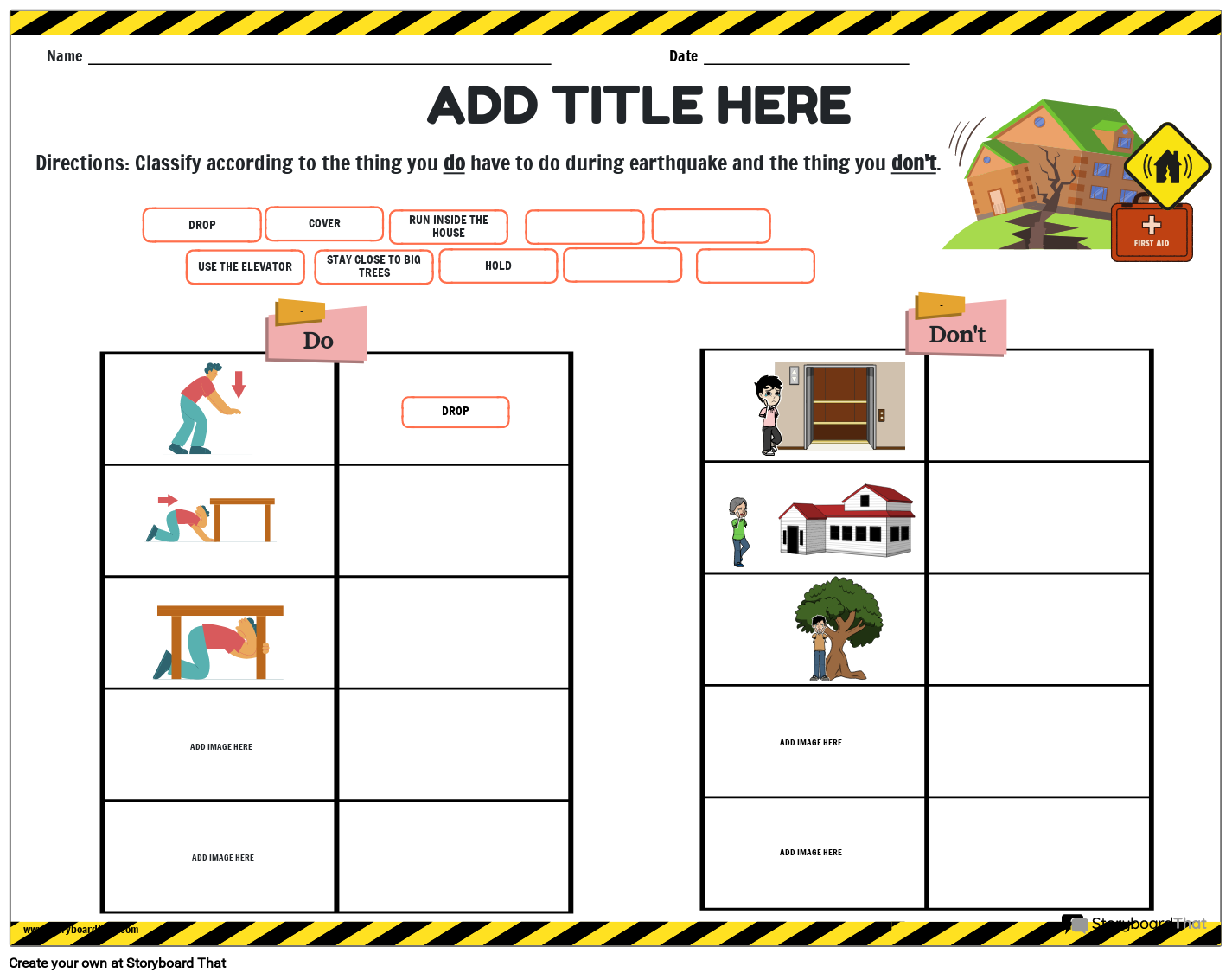 Earthquake Worksheets Free Editable Storyboard That