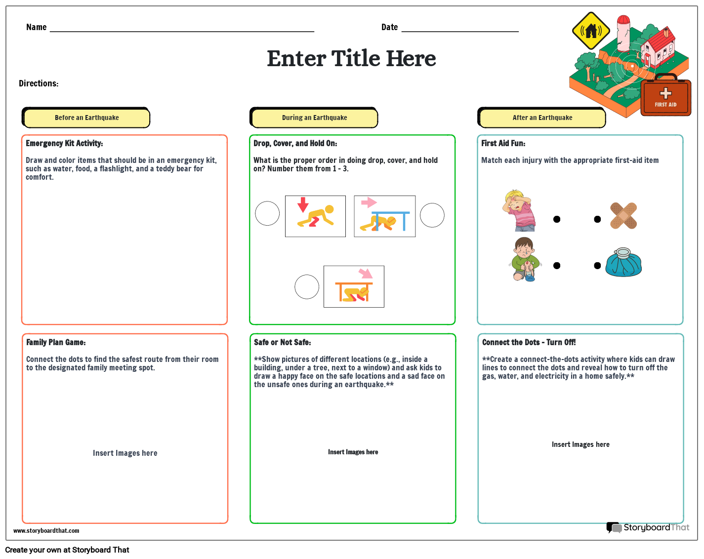 Printable Earthquake Activity Worksheet
