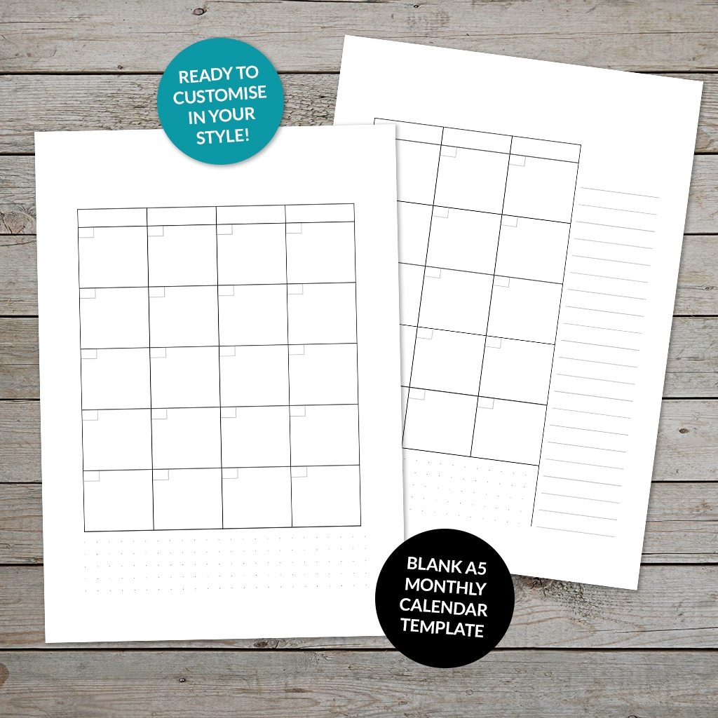 Bullet Journal Calendar Printable
