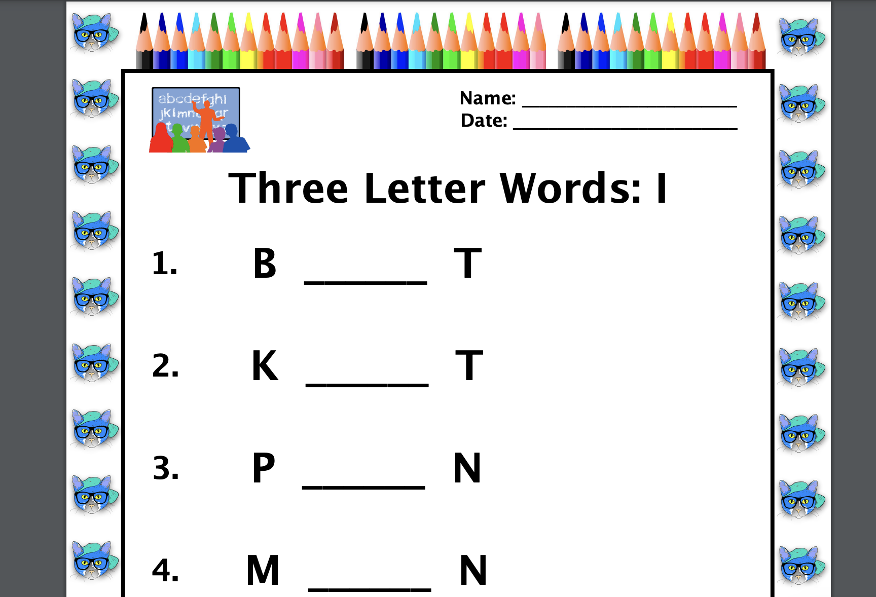 EASY READING 3 Letter Words Vowels 5 Worksheets Made By Teachers