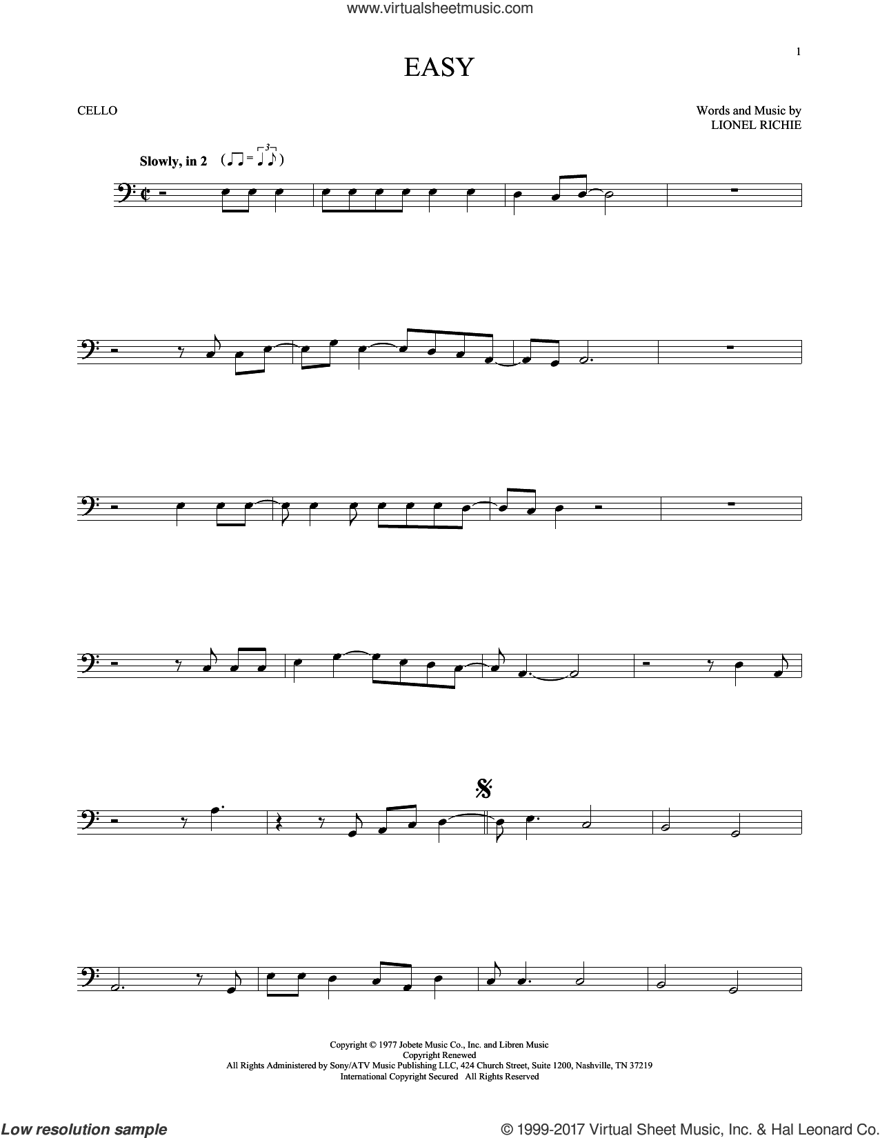 Easy Sheet Music For Cello Solo PDF interactive 