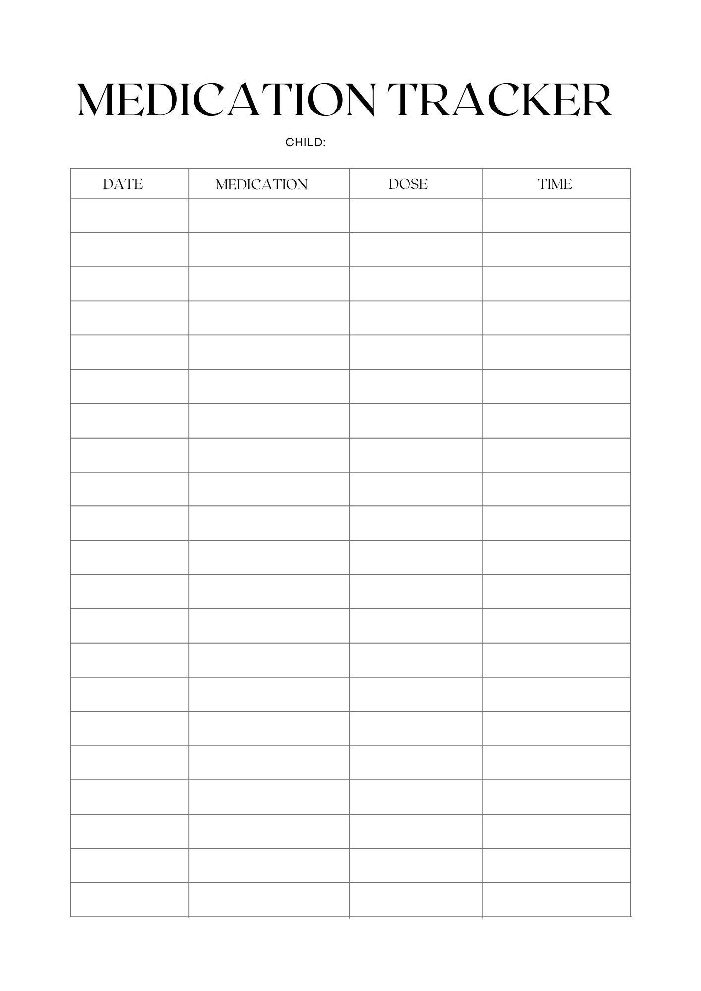 Easy To Use Printable Medication Tracker Etsy