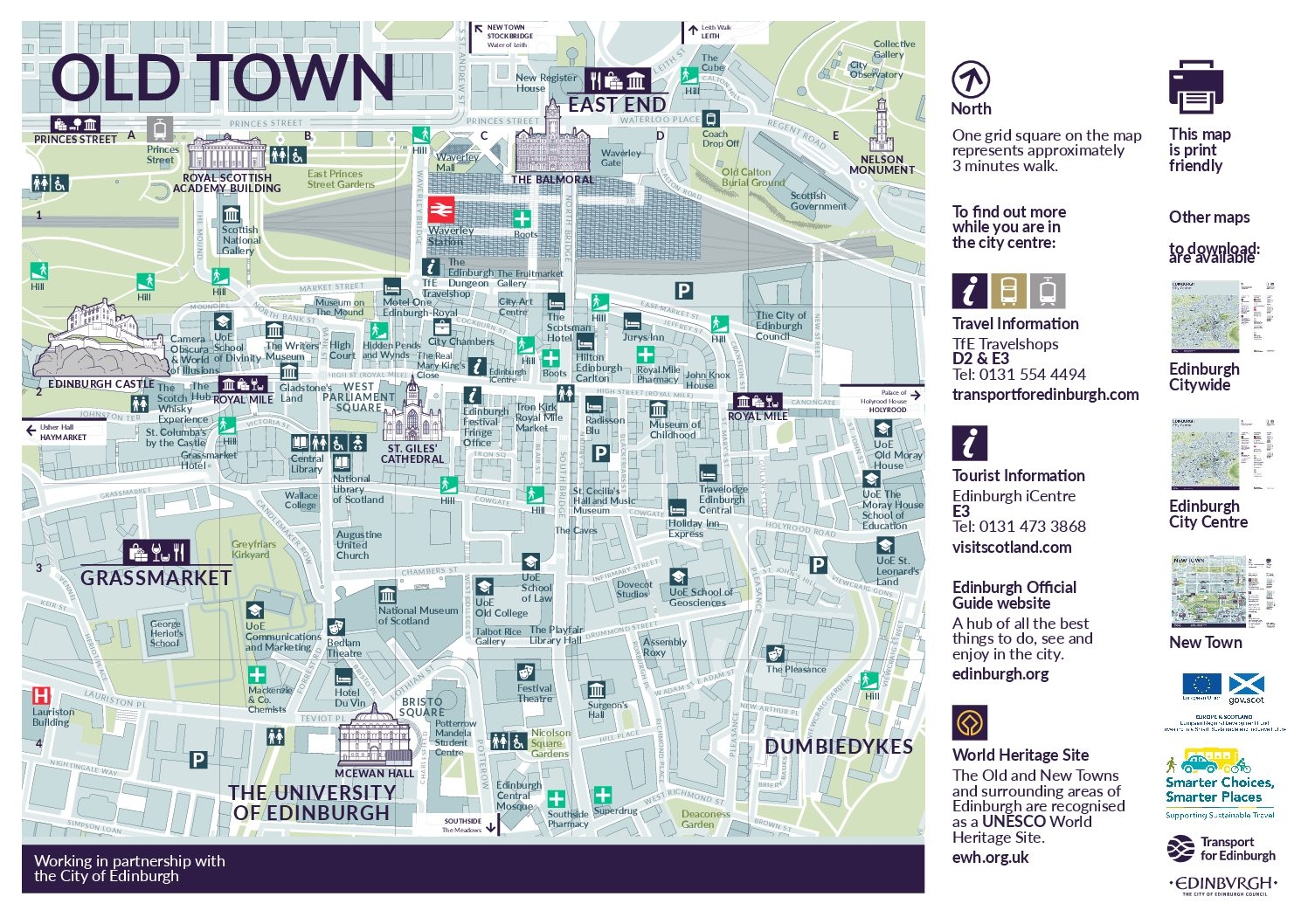 Edinburgh PDF Map Old Town website small Transport For Edinburgh Worksheets Library