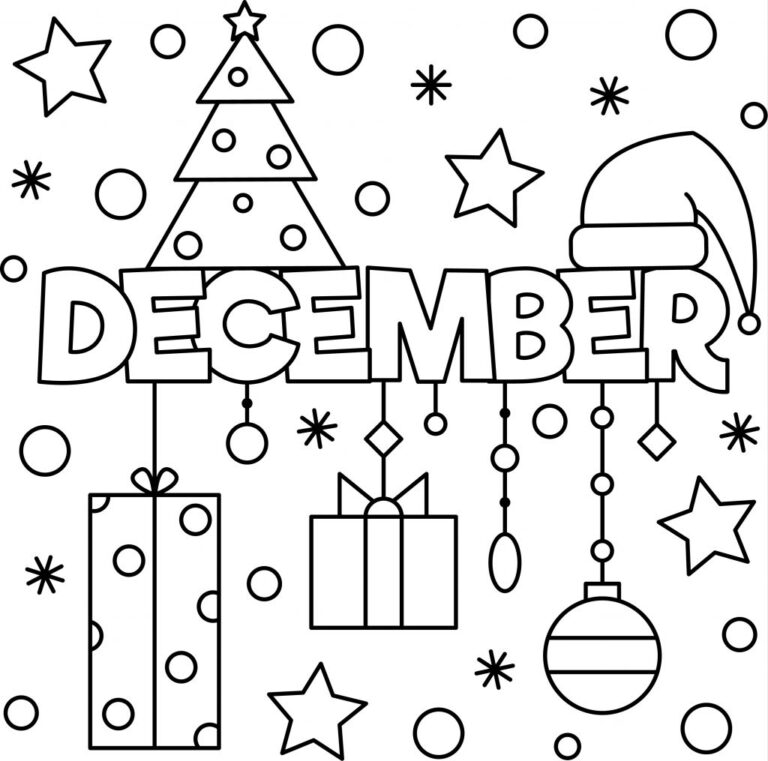 End Of The Year December Colouring Sheet Thrifty Mommas Tips