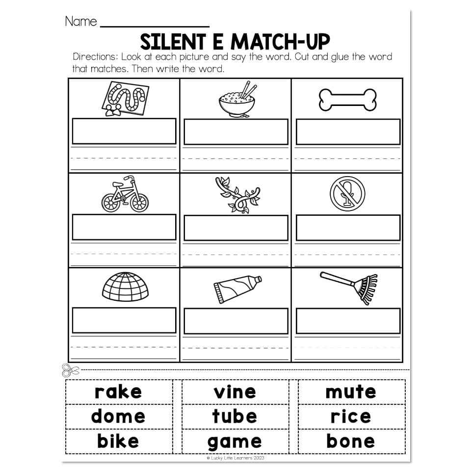 Free Printable Silent E Worksheets
