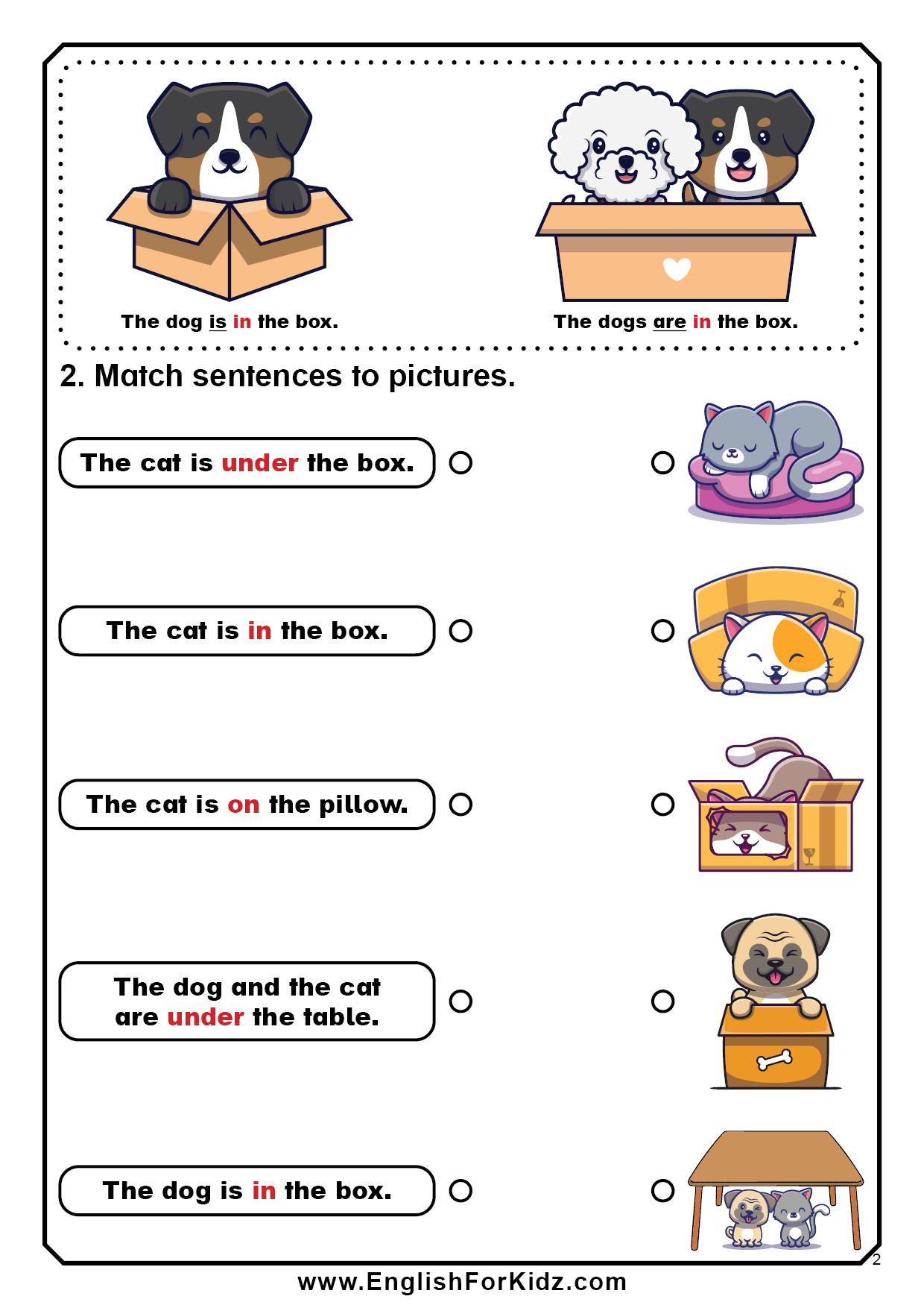 English For Kids Step By Step Prepositions Worksheets