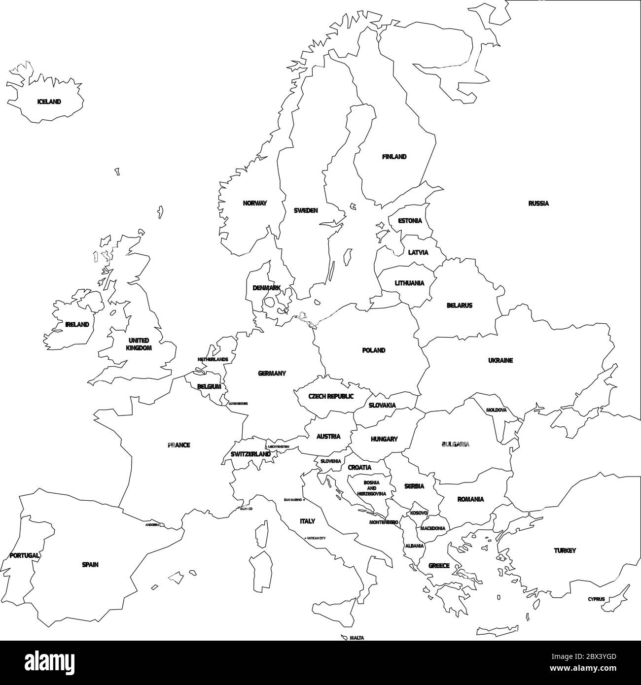 Map Of Europe Printable Blank