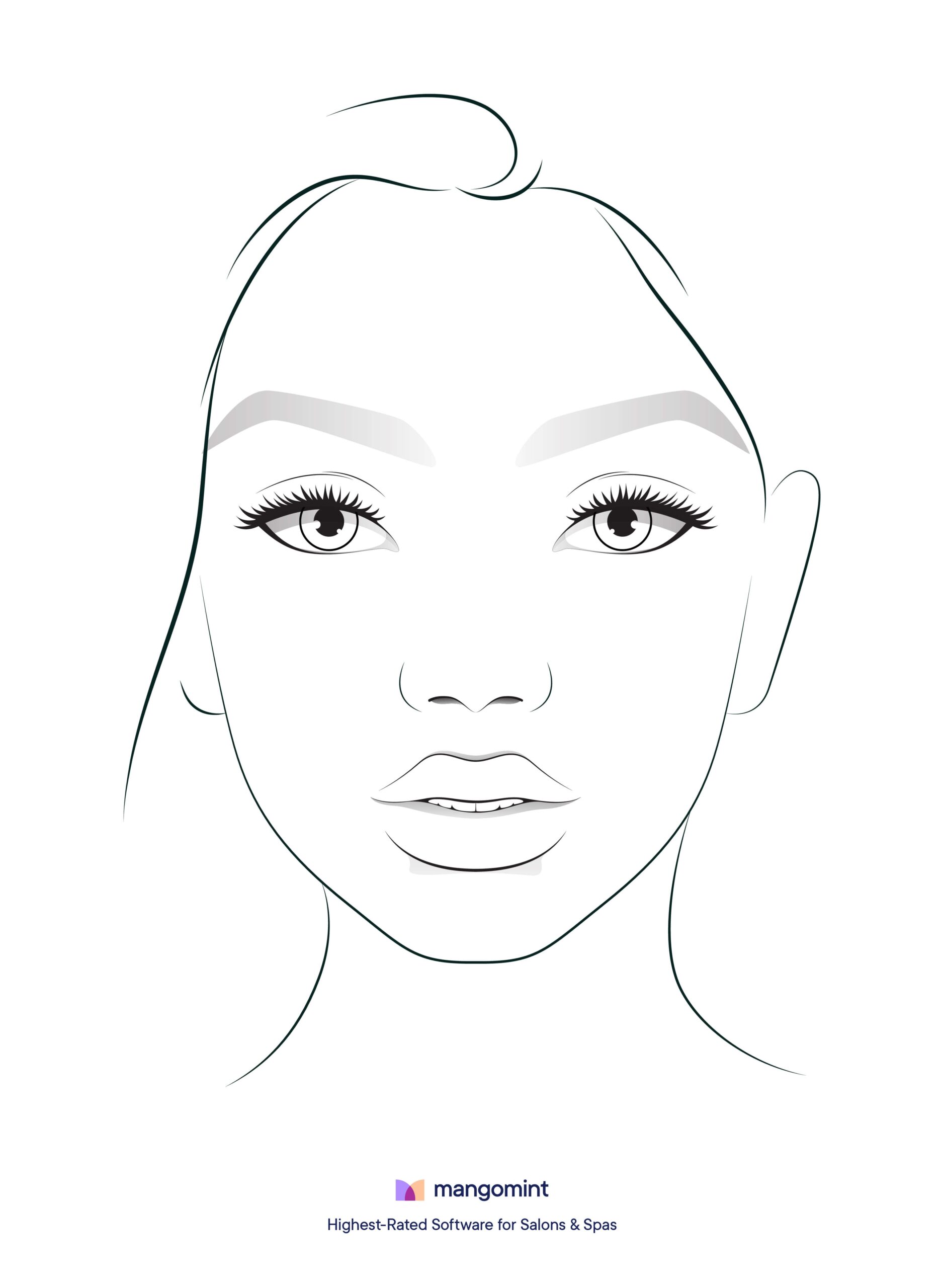 Face Charts Templates For Spas Salons And Tattoo Shops 