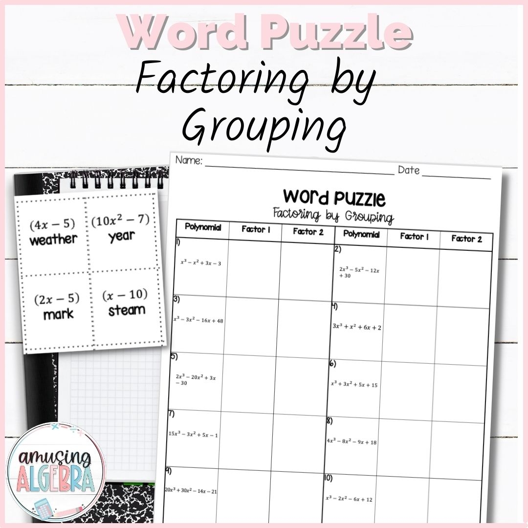 Factoring By Grouping Mystery Word Puzzle Made By Teachers Factoring By Grouping Mystery Word Puzzle Made By Teachers