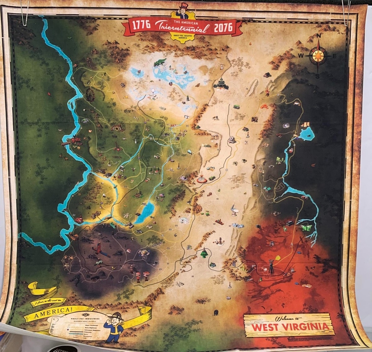 Fallout 76 West Virginia Wasteland Map Fan Made Poster Brand New EBay