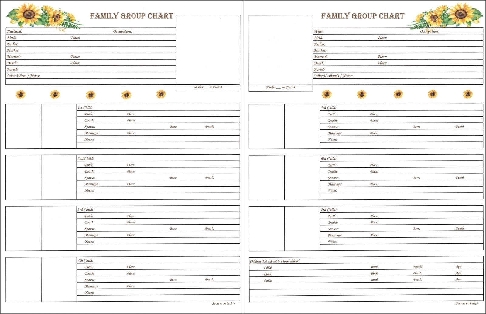 Printable Simple Family Group Sheet