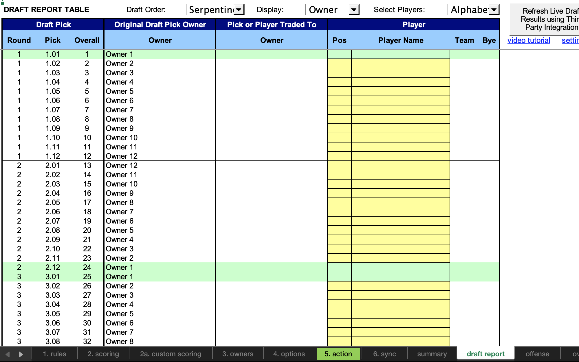 Printable Roster Sheets Fantasy Football