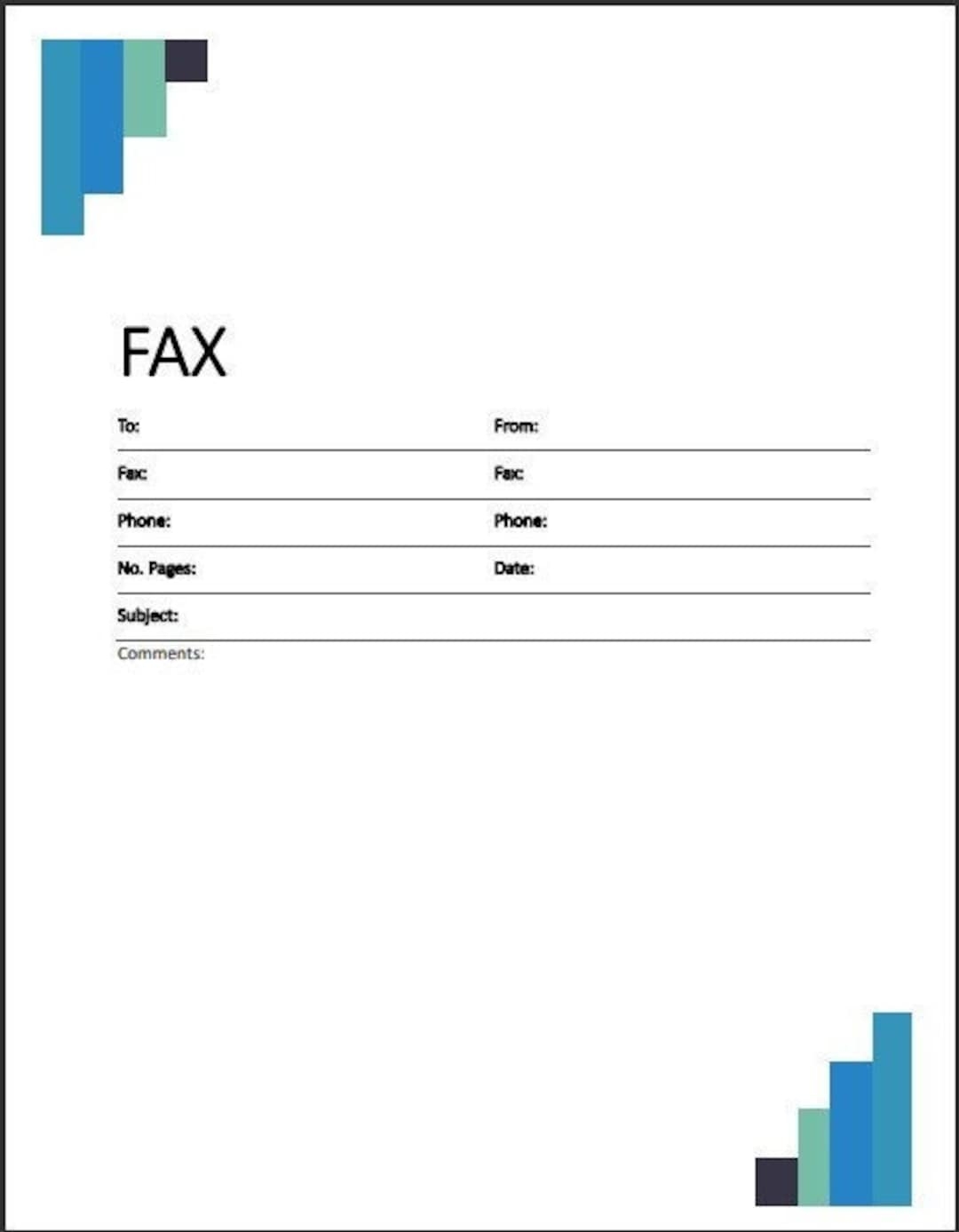 Fax Cover Sheet Modern Printable PDF File Etsy Fax Cover Sheet Modern Printable PDF File Etsy
